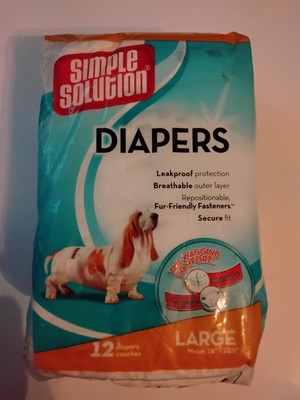 Simple Solution Doggie Disposable Diapers Large 12ct