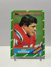 1986 Topps Football #36 John Hannah Patriots G Topps All Pro green border design