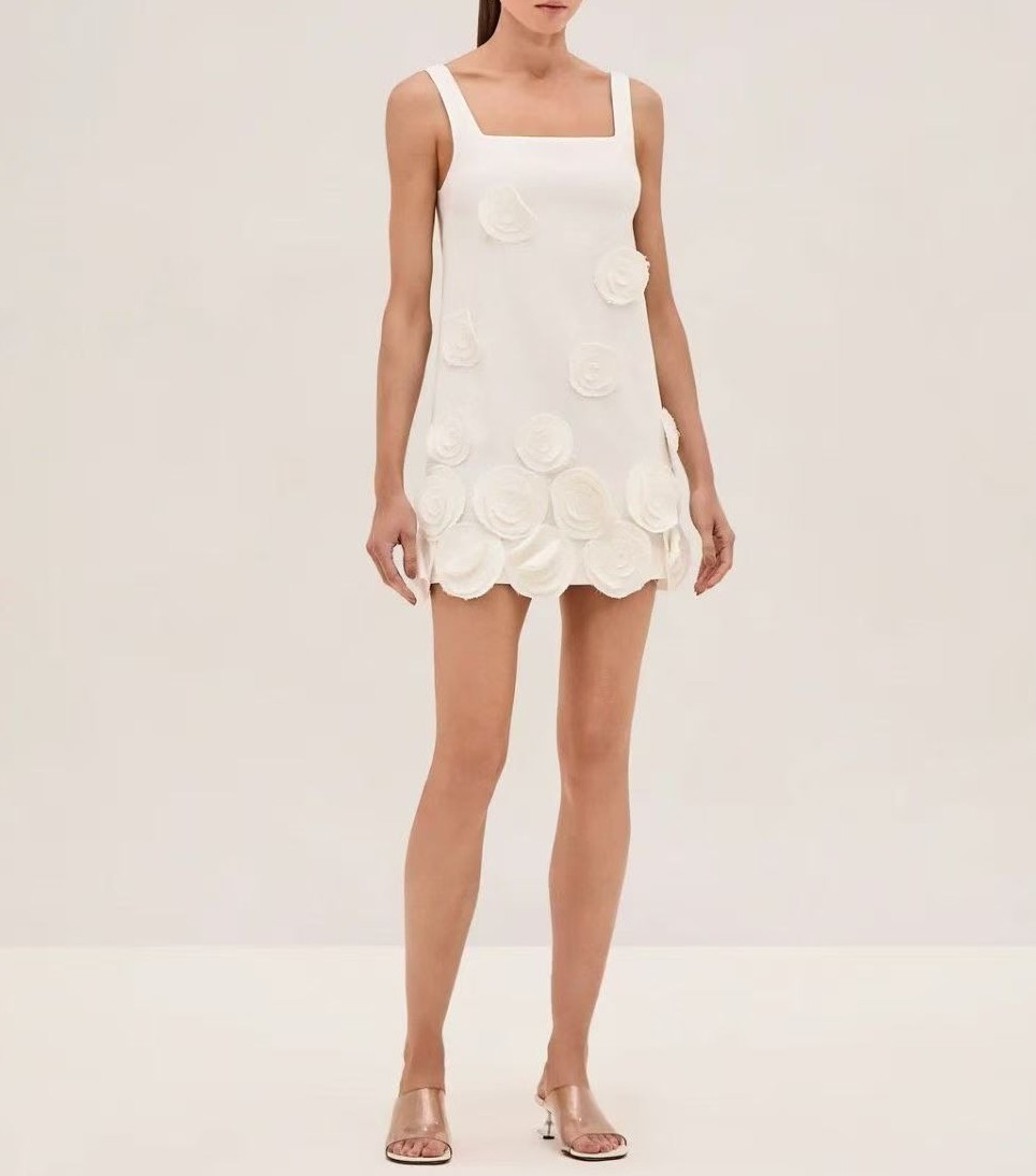 Women ALEXIS Square Neck Floral Tank Slip Mini Dress