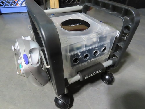 RARE Nintendo GameCube Console Storage Rolling Rack w/ casters