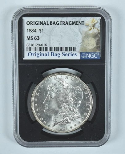 1884 Morgan Silver Dollar Original Bag Fragment MS63 NGC *9616