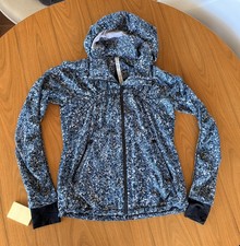 Lululemon Gather Me Slightly SeaWheeze Run Jacket Womens 4 Tofino Shells Blue