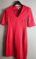 Diane von Furstenberg Dress Coral Red/Pink Womens 4 Fitted