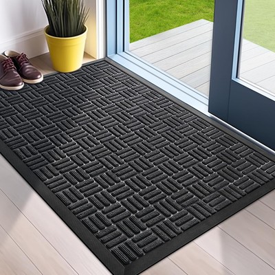 Mibao Front Door Mat, Heavy Duty Durable Welcome Mat for Outdoor Indoor, Dirt Tr