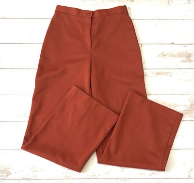 Beeline Size 8 Red Brown Women's Pants Slacks Wide Leg High Waisted Business