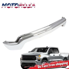 Chrome Front Bumper W/O Sensor Hole Steel FOR 2022 2023 Chevrolet Silverado 1500