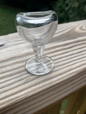 1917 John Bull Clear Glass Optical Eye Wash Cup US Patent Antique Medical