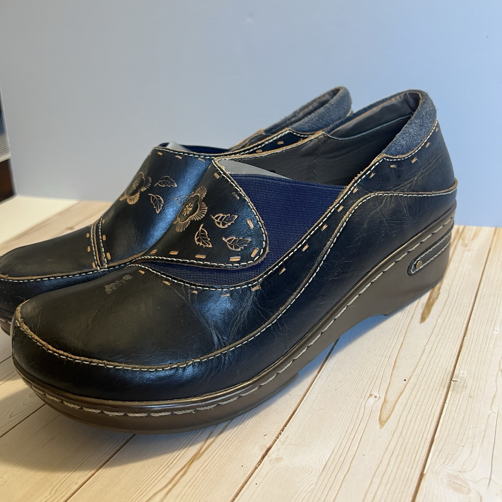 L'Artiste Spring Step Womens Shoes Burbank size 40 Black Leather Slip On Comfort