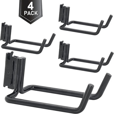 4 Pack E-Track Heavy Duty Shovel Hanger for Store Long Handled Tools ,Large Stee