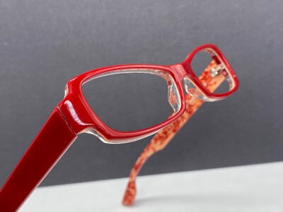 Jean Lafont Eyeglasses Women Red Square Rectangular Full Rim Ambiance NP  206