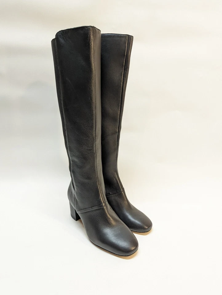 Botas de equitación de cuero Enzo Angiolini para mujer 6 M Shobi negras con cremallera lateral altas  Foto 3 de 4