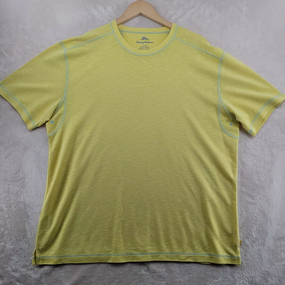 Tommy Bahama Shoreline Surf Mens Size XL Yellow Modal Blend Crew Neck T Shirt