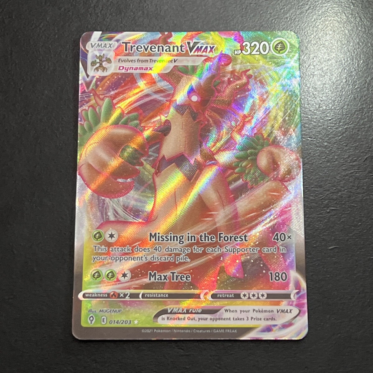 Pokémon TCG Trevenant VMAX Evolving Skies 014/203 Holo Ultra Rare | Australia