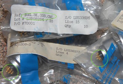 Genuine LEMO EGG.3K.310.CLL Panel Mount Connector 10 Socket Contacts, 12A, NEW .