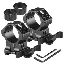 2Pcs QD Adjustable Centre Height Scope Mount 1''/30mm Ring f.20mm Picatinny Rail