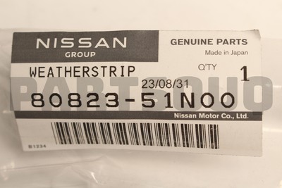 8082351N00 Genuine Nissan WEATHERSTRIP-FRONT DOOR OUTSIDE,LH 80823 