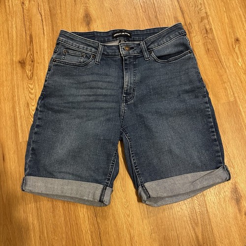 DKNY Jeans Womens 10 Denim Blue Jean Cuffed Shorts - Picture 4 of 10