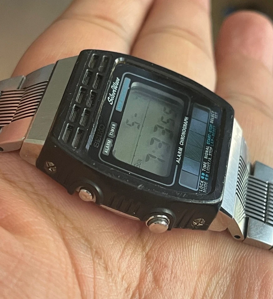 1980 Seiko Silver Wave Alarm Chronograph A258-5010 - Image 3 of 4