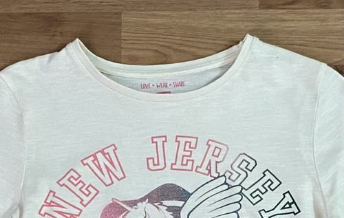 F&F Long Sleeve Top Girls 10-11 Years Ivory Unicorn Crew Neck New Jersey Cotton - Picture 2 of 11