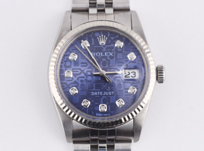 Rolex Datejust Ref.16014 Stainless Steel & White Gold 36mm Anniversary Blue dial