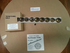 150' FRENCH NATURAL Upholstery Tackstrips Nailhead Trim+750 Nails-Made In U.S.A