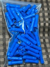 100pcs 16-14 AWG Blue Nylon Insulated Electrical Wire Butt Splice Connectors