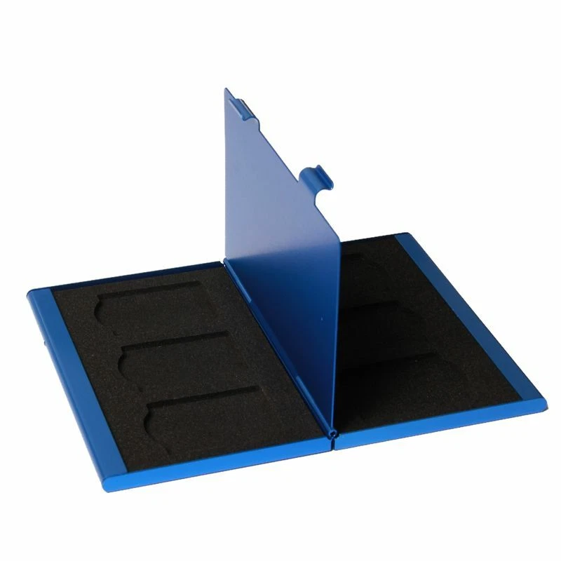 SD-Card storage box for 6 SD Cards blue aluminium - Image 3 of 4
