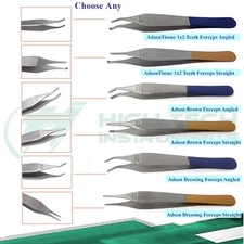 Adson Brown Tissue Dressing Forceps 1x2 Teeth Surgical Veterinary Thumb Tweezer