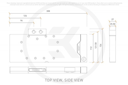 EKWB EK-Quantum Vector 2 RX 7900 XTX GPU Water Block, D-RGB, Nickel + Plexi - Afbeelding 2 van 5