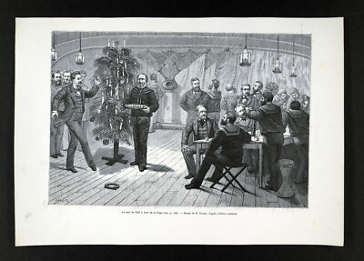 Tour du Monde Print SS Vega Arctic Expedition Sweden 1878 Christmas Sea Voyage