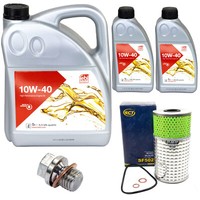 MotoröL Set Febi SAE 10W-40 7 Liter + ÖLfilter + Schraube FüR Mercedes 190 D 2.0