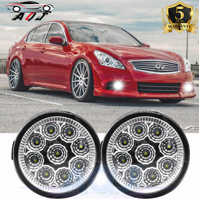 Pair Upgrades Bumper 9*LED Fog Light Driving Lamps For INFINITI Q40 2015