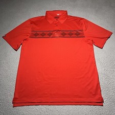 Straight Down Polo Shirt Mens Large Red Floral Short Sleeve Stretch Golf Preppy