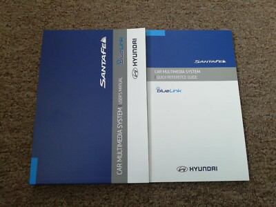  Hyundai Santa Fe Car Multimedia System User Manual Quick Reference Guide Blue 