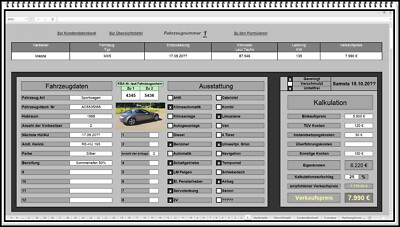 KFZ Autohaussoftware mit Kaufvertrag Gebrauchtwagenhandel Fahrzeugverwaltung