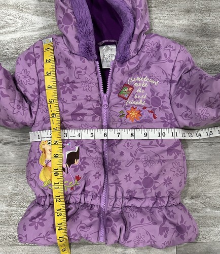 Disney Girls Kids Rapunzel Tangled Puffer Jacket Size 2 Great Condition - Picture 2 of 7