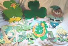 Lot Of 10 Vintage St. Patrick's Day Die Cut Cutout Decorations