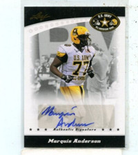 MARQUIS ANDERSON 2011 Leaf US Army All American Bowl Auto Autograph