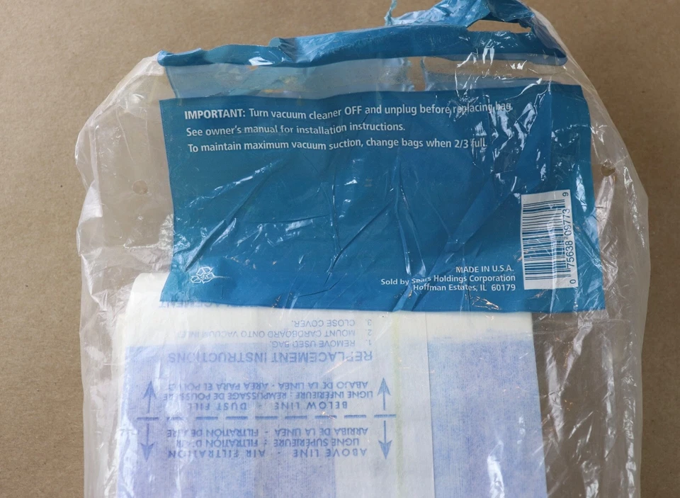 Lote de 15 bolsas de aspiradora vertical Style U regulares + micro-forradas Sears UltraCare Foto 4 de 4