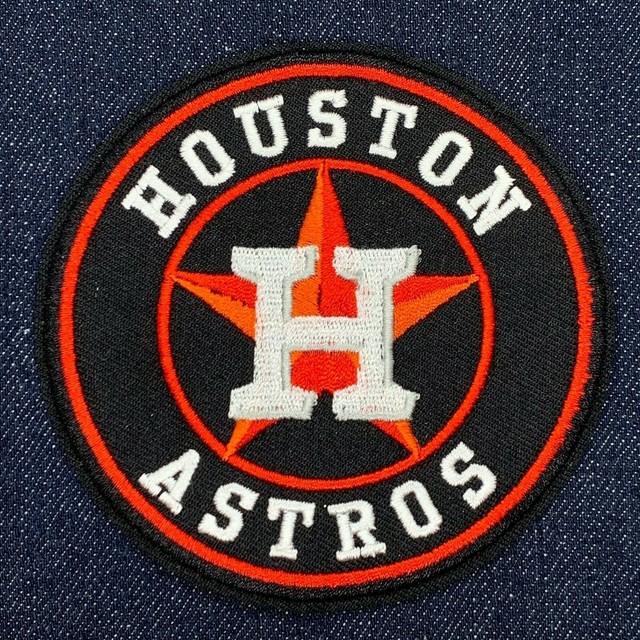 HOUSTON ASTROS JERSEY LOGO PATCH IRON ON BLACK 3.75" DIA eBay