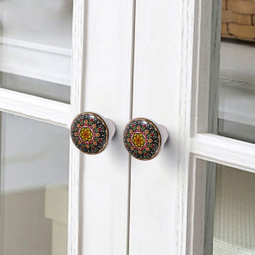 ⭐ 10 x Round Multicoloured Mix Ceramic Knobs Door Handle Cabinet Drawer Cupboard - Picture 8 of 15