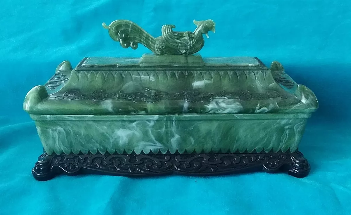 Antique jade jewelry box clearance