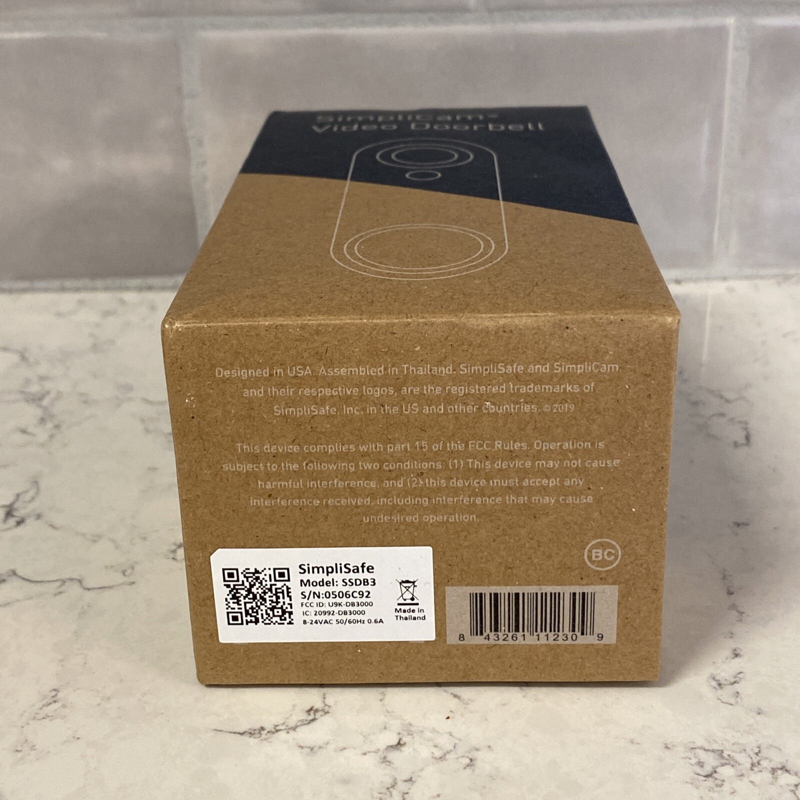 SimpliSafe Doorbell - Compatible with SimpliSafe Home Security System, SSDB3