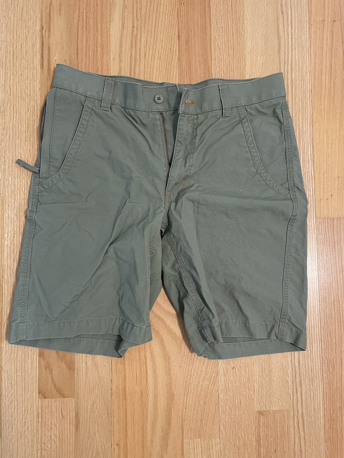 LL Bean Mens Chino Shorts Standard Fit Pockets Green Size 32