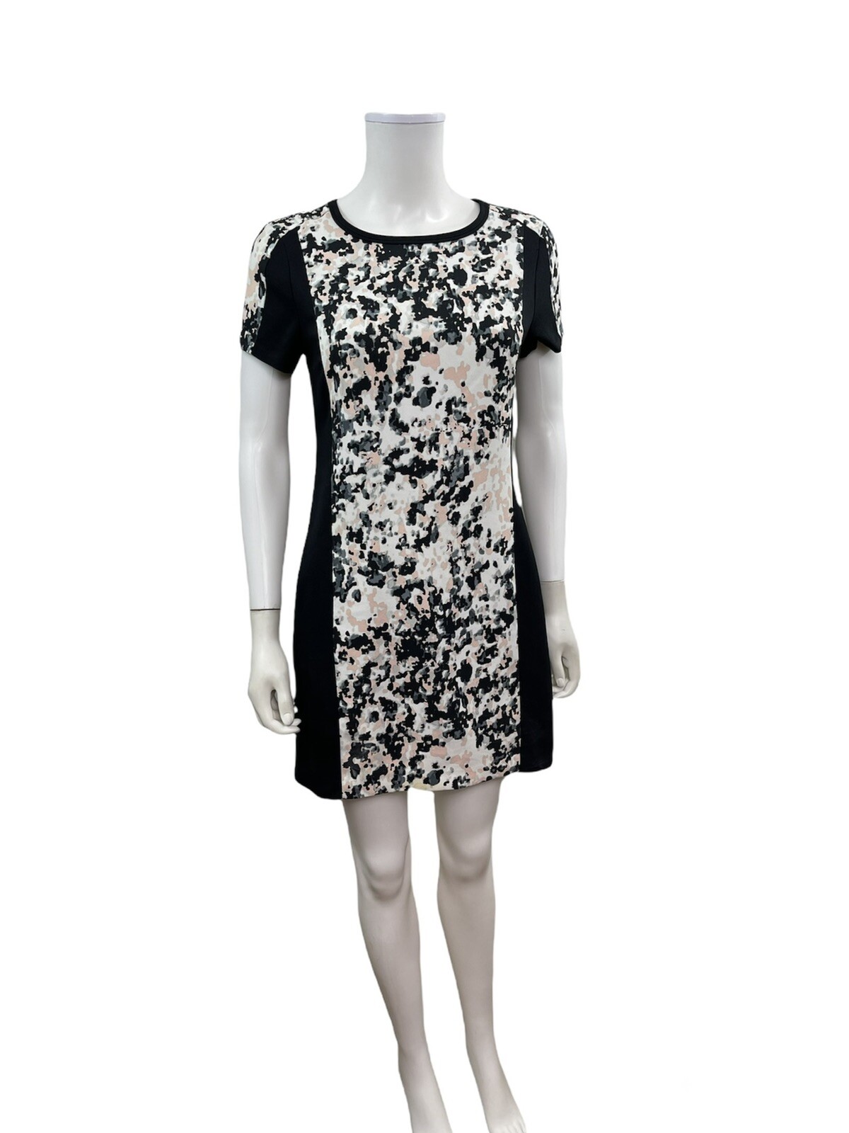 Banana Republic Women’s Size 2 Short Sleeve Round Pink Leopard Dress