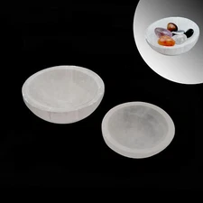Selenite Round Shape Crystal Charging Bowl Dish 2-5.75"Inches Sold Per Piece