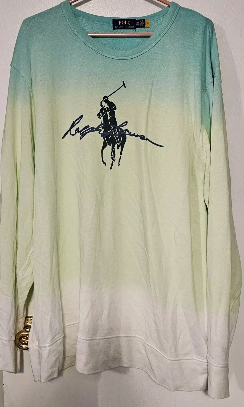 Polo Ralph Lauren Big Pony Dip Dyed Ombre Terry Cloth L S camicia 2XL