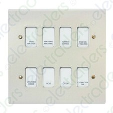 Deta Customised Grid Switch Kitchen Control Panel - 8 Gang (White)