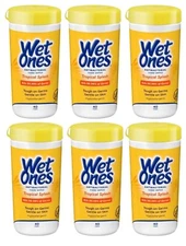 Wet Ones Antibacterial Hand Wipes Tropical Splash Scent, Hypoallergenic, 6 Pack