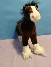 Gund Horse Plush Stuffed Animal Dale Clydesdale Pony Brown White 42984 10" Toy